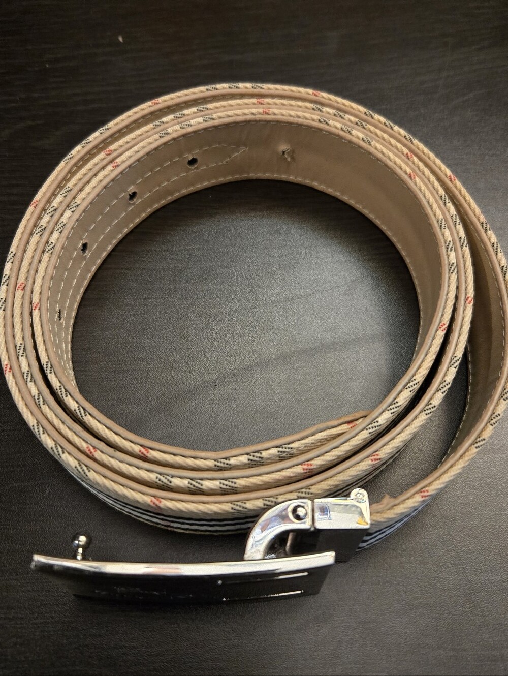 Burberry Canvas And Leather Nova Check Buckle Belt - Picture 5 of 5